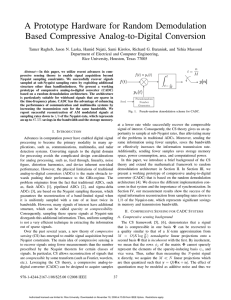 A Prototype Hardware for Random Demodulation Based Compressive Analog-to-Digital Conversion