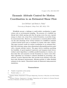 Dynamic Altitude Control for Motion Coordination in an Estimated Shear Flow