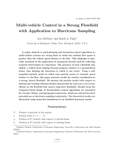 Multi-vehicle Control in a Strong Flowfield with Application to Hurricane Sampling