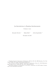 An Introduction to Random Interlacements Alexander Drewitz Bal´ azs R´