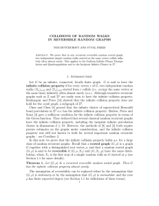 COLLISIONS OF RANDOM WALKS IN REVERSIBLE RANDOM GRAPHS