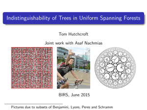 Indistinguishability of Trees in Uniform Spanning Forests Tom Hutchcroft BIRS, June 2015