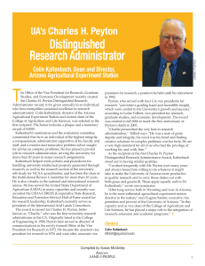 T Distinguished Research Administrator UA’s Charles H. Peyton