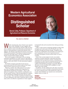 W Distinguished Scholar Western Agricultural