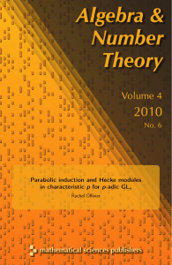 Algebra &amp; Number Theory 2010