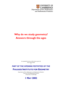 Why do we study geometry? Answers through the ages  F