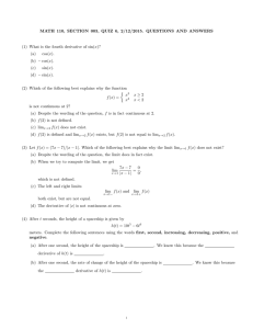 MATH 110, SECTION 003, QUIZ 6, 2/12/2015. QUESTIONS AND ANSWERS