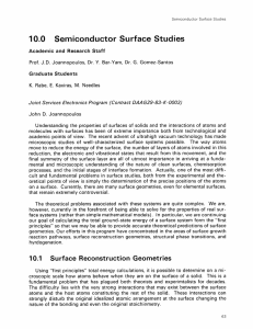 10.0  Semiconductor  Surface  Studies