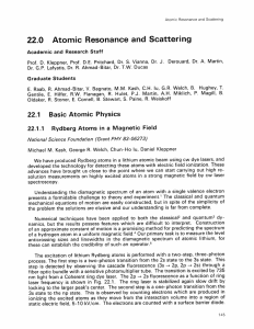 22.0  Atomic  Resonance  and  Scattering 22.1 22.1.1