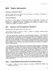 28.0 Radio  Astronomy 28.1 Galactic  and  Extragalactic  Research