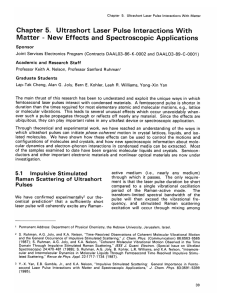 Chapter  5.  Ultrashort  Laser  Pulse ... Matter  - New  Effects  and  Spectroscopic...