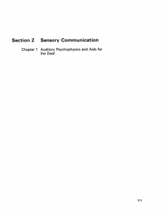 Sensory  Communication Section  2 1 the  Deaf