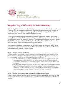 Proposed Way of Proceeding for Parish Planning