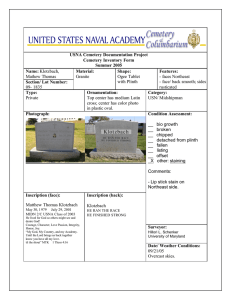 USNA Cemetery Documentation Project Cemetery Inventory Form Summer 2005 Name: