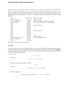 Calendars and the uniform passage of time