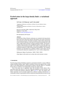 Excited states in the large density limit: a variational approach