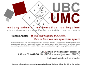 UMC UBC If you can’t square the circle,