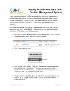 Setting Permissions for a User Content Management System