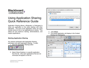 Using Application Sharing Quick Reference Guide