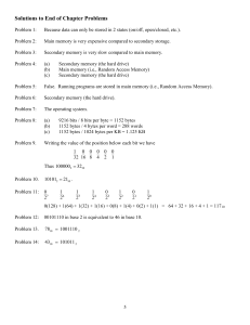 Solutions to End of Chapter Problems