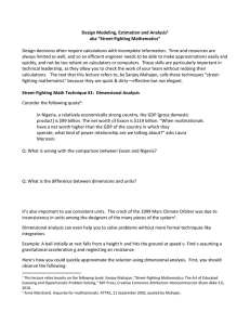 Design Modeling, Estimation and Analysis  aka “Street-Fighting Mathematics”