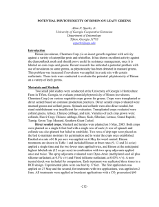 POTENTIAL PHYTOTOXICITY OF RIMON ON LEAFY GREENS Alton N. Sparks, Jr.