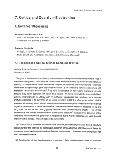 7. Optics and  Quantum  Electronics A. Nonlinear  Phenomena