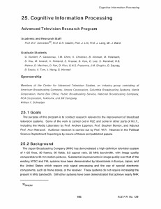 25.  Cognitive Processing Information Advanced  Television  Research  Program