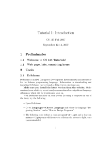 Tutorial 1: Introduction 1 Preliminaries