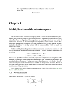 Chapter 4 Multiplication without extra space