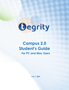 Campus 2.0 Student’s Guide For PC and Mac Users