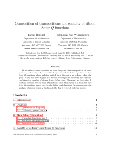 Composition of transpositions and equality of ribbon Schur Q-functions Farzin Barekat