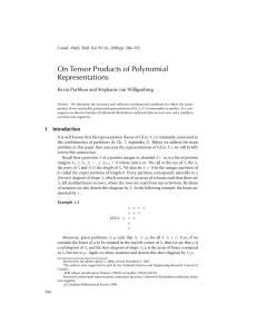 On Tensor Products of Polynomial Representations Kevin Purbhoo and Stephanie van Willigenburg 51
