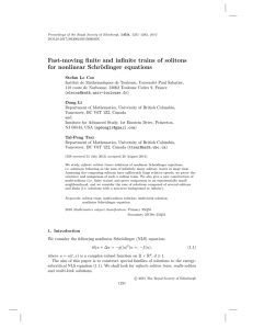 Fast-moving ﬁnite and inﬁnite trains of solitons for nonlinear Schr¨ odinger equations