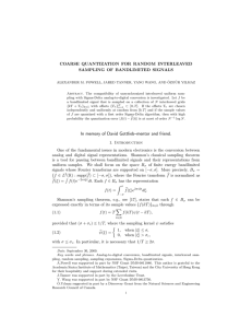 COARSE QUANTIZATION FOR RANDOM INTERLEAVED SAMPLING OF BANDLIMITED SIGNALS