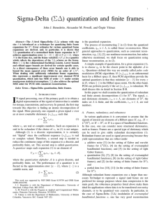 Σ∆ Sigma-Delta ( ) quantization and finite frames