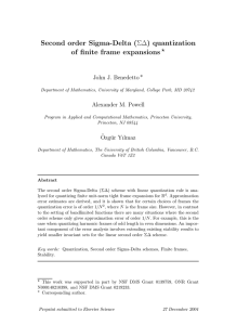 Second order Sigma-Delta (Σ∆) quantization of finite frame expansions ⋆