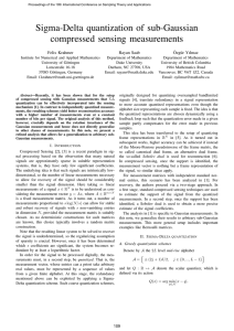 Sigma-Delta quantization of sub-Gaussian compressed sensing measurements ¨ Felix Krahmer