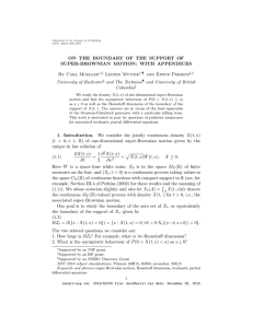 ON THE BOUNDARY OF THE SUPPORT OF SUPER-BROWNIAN MOTION: WITH APPENDICES