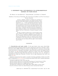 A CRITERION FOR CONVERGENCE TO SUPER-BROWNIAN MOTION ON PATH SPACE Mark Holmes