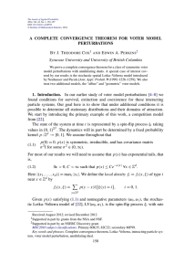 A COMPLETE CONVERGENCE THEOREM FOR VOTER MODEL PERTURBATIONS B J. T