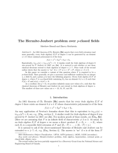 The Hermite-Joubert problem over p-closed fields Matthew Brassil and Zinovy Reichstein
