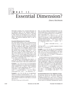 ? Essential Dimension? W H A T I S . . .