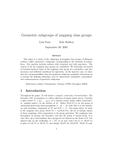 Geometric subgroups of mapping class groups Luis Paris Dale Rolfsen September 20, 2002