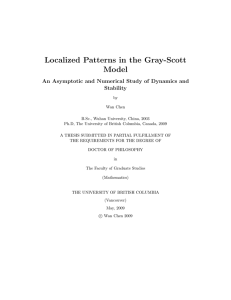 Localized Patterns in the Gray-Scott Model Stability