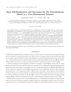 Spot Self-Replication and Dynamics for the Schnakenburg 1