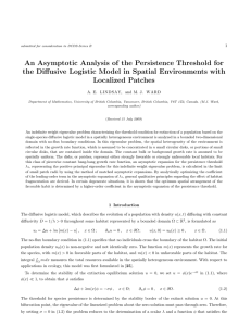 An Asymptotic Analysis of the Persistence Threshold for
