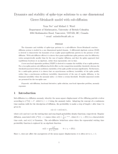 Dynamics and stability of spike-type solutions to a one dimensional