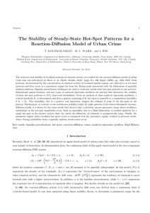The Stability of Steady-State Hot-Spot Patterns for a 1