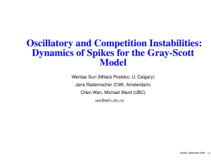Oscillatory and Competition Instabilities: Dynamics of Spikes for the Gray-Scott Model